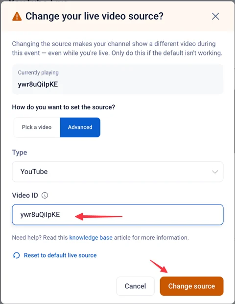 YT Source changed