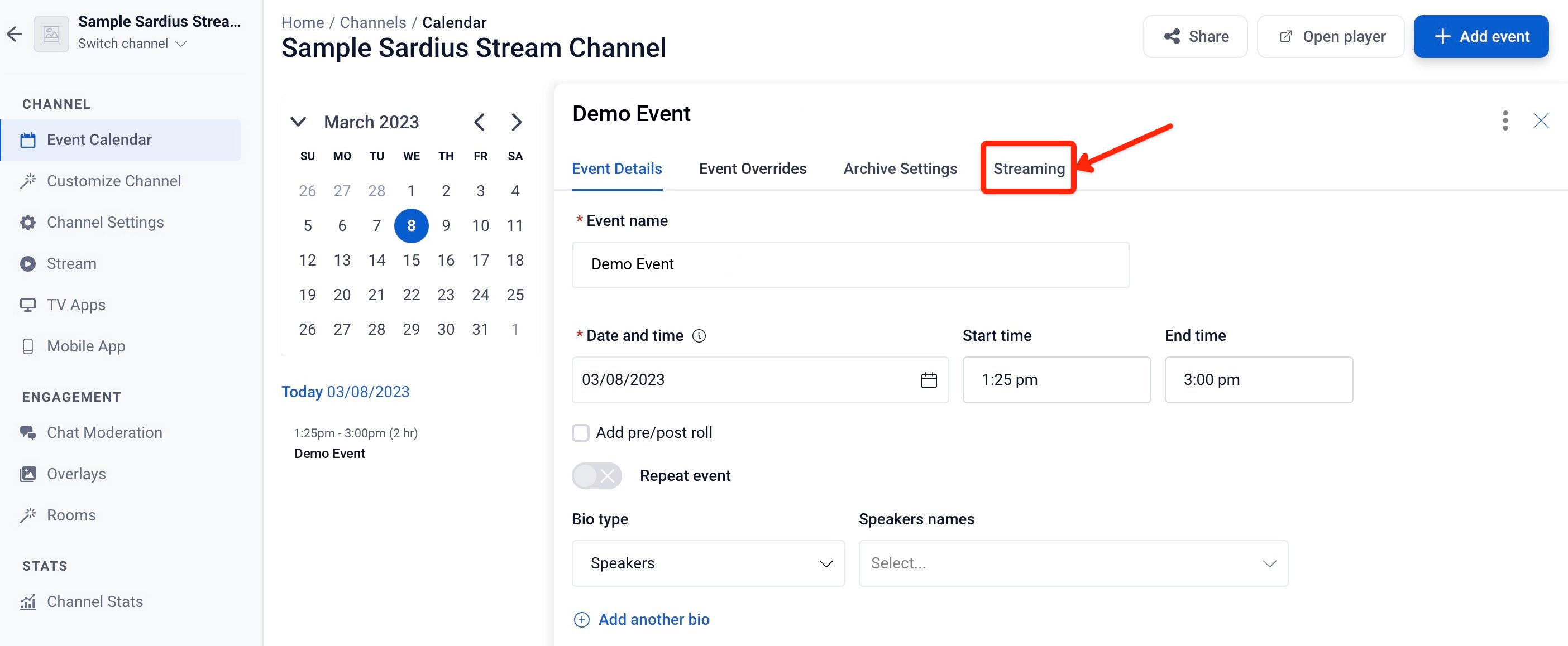 demo event Streaming original